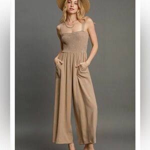 50% off 💕 NEW! Umgee Linen Tan Jumpsuit